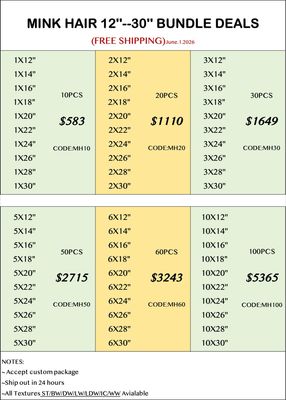 Mink Hair 12”-30” Bundle Deals