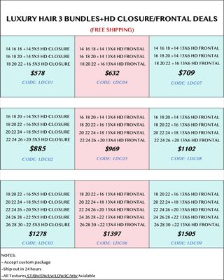 Luxury Hair 3 Bundles + HD Lace / Frontal Bulk Deals