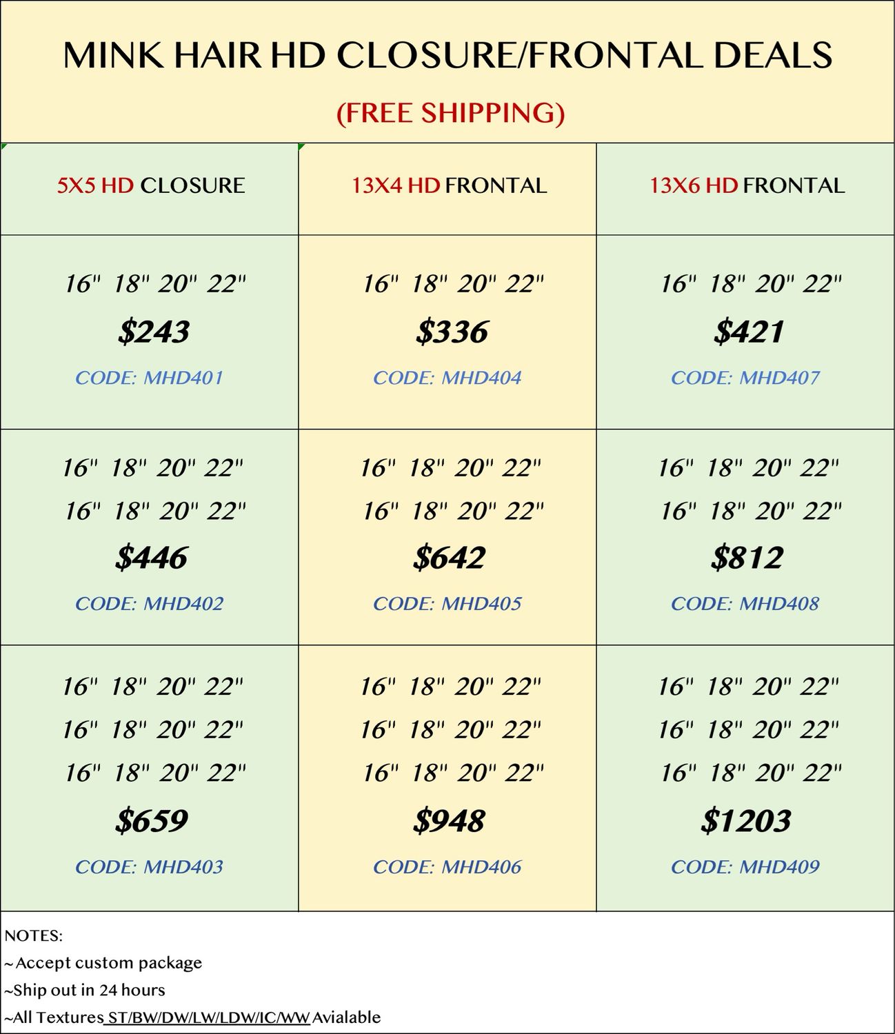 Mink Hair HD Closure &amp; Frontal Deals