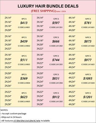Luxury Hair 8pcs 12pcs 16pcs Bundle Deals