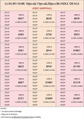 Luxury Hair 10pcs 15pcs 20pcs Bundle Deals