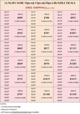 Luxury Hair 10pcs 15pcs 20pcs Bundle Deals