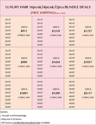Luxury Hair 16pcs 24pcs 32pcs Bundle Deals