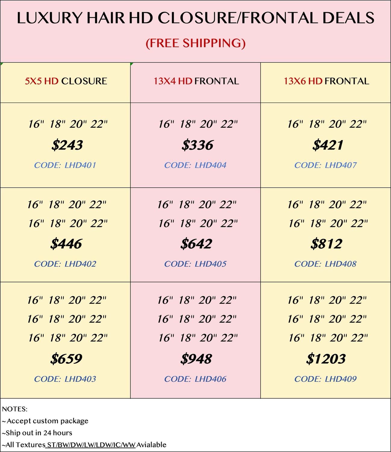 Luxury Hair HD Closure &amp; Frontal Deals