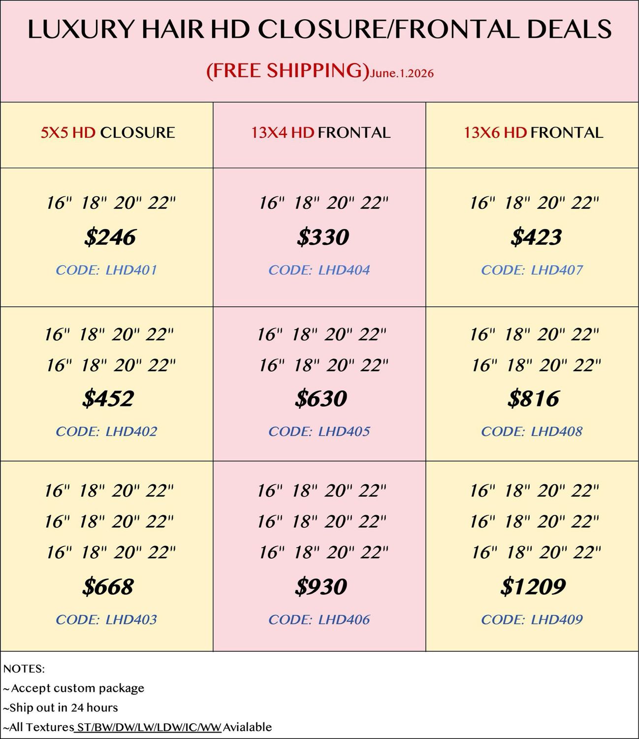 Luxury Hair HD Closure &amp; Frontal Deals
