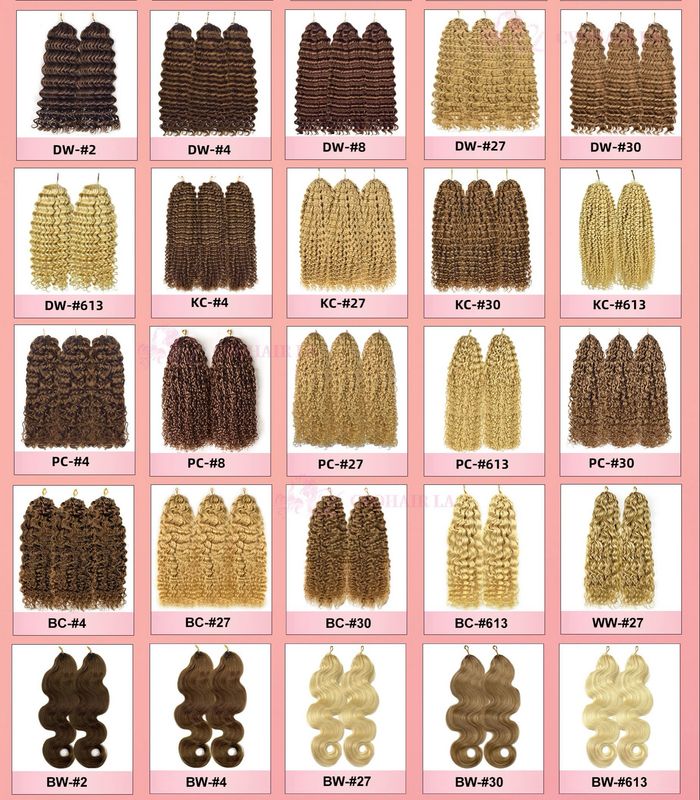 Curly Colored Crochet Hair Extensions (100 Grams With 80pcs Per Pack)