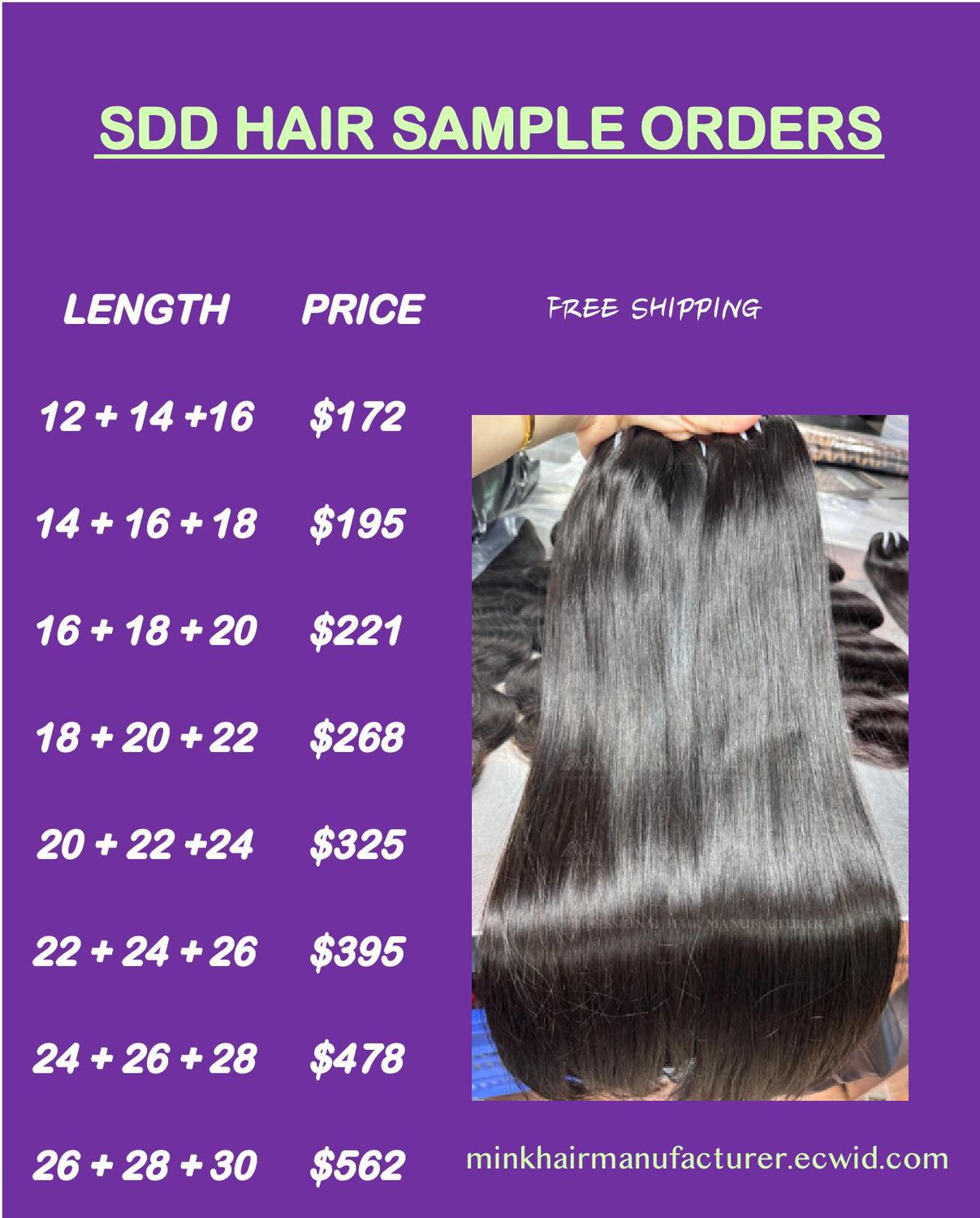Super Double Drawn Sample Order （100g Each Bundle)