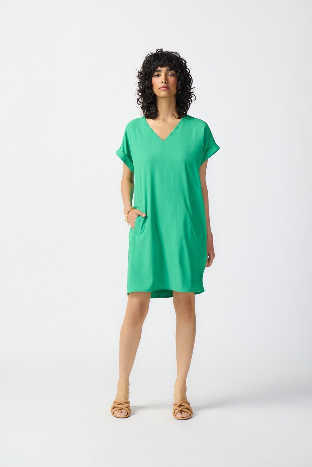 Joseph Ribkoff Stretch Woven Straight Dress, Color: Island Green, Size: 6