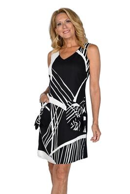 Frank Lyman Black/Off-White Woven Dress