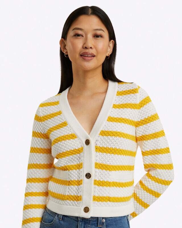 Draper James Rita V-Neck Cardigan in Cotton