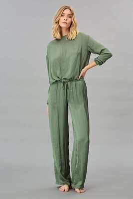 Lola &amp; Sophie Vintage Satin Elastic Waist Pant