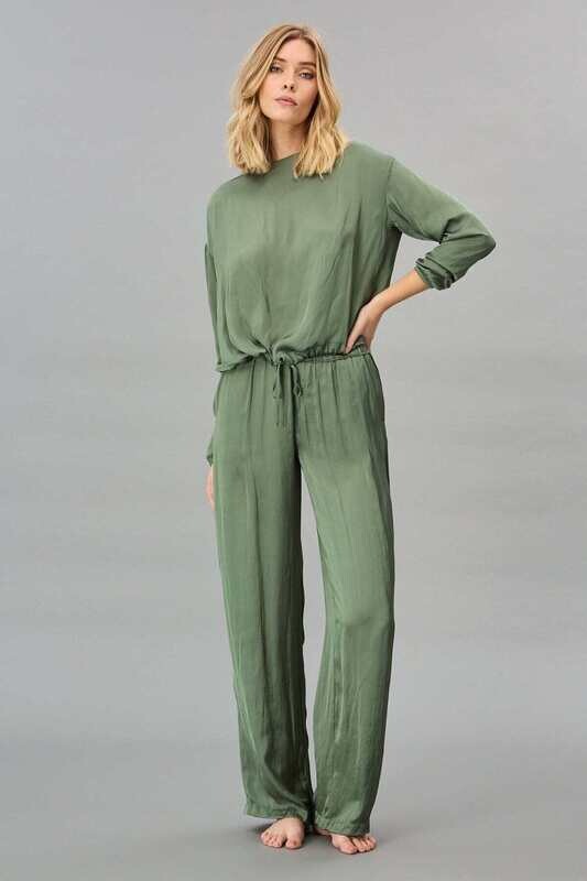 Lola &amp; Sophie Vintage Satin Elastic Waist Pant