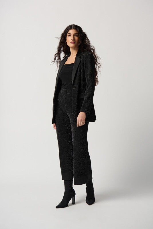 Joseph Ribkoff Metallic Knit Pull-On Culotte Pants