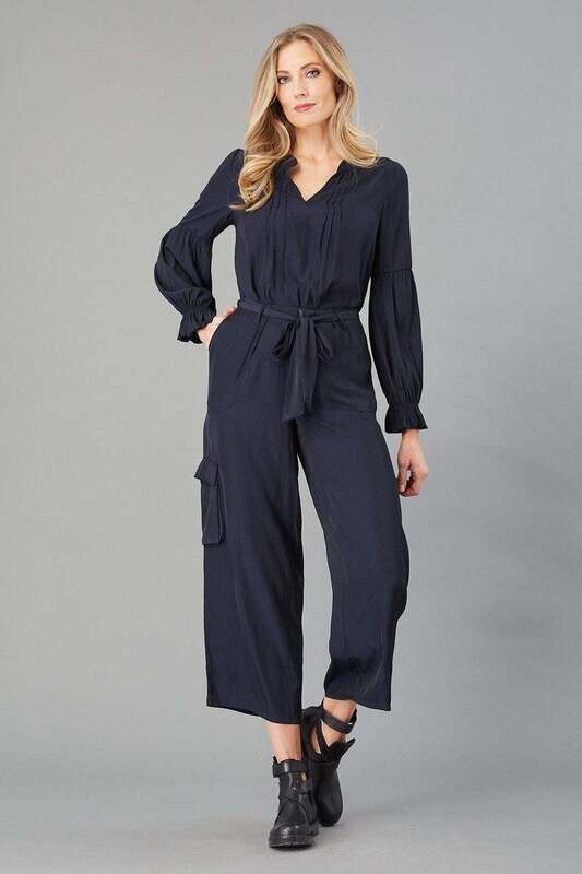 Lola &amp; Sophie Belted D-Satin Cargo Pant