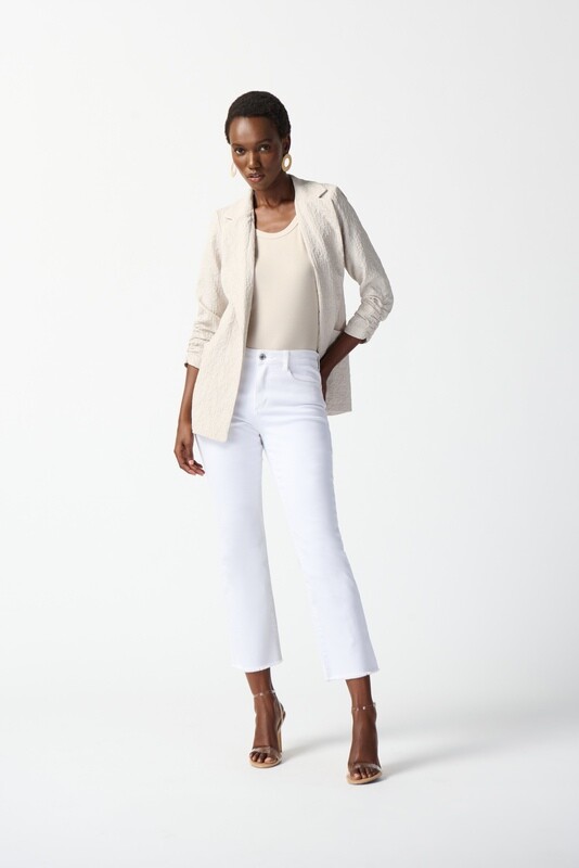 Joseph Ribkoff Denim Frayed Hem Straight Jeans