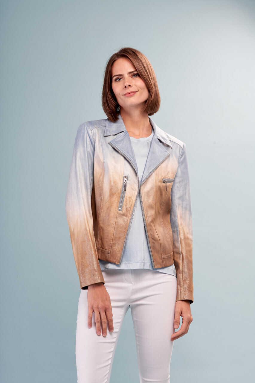 Insight Metallic Vegan Moto Leather Jacket