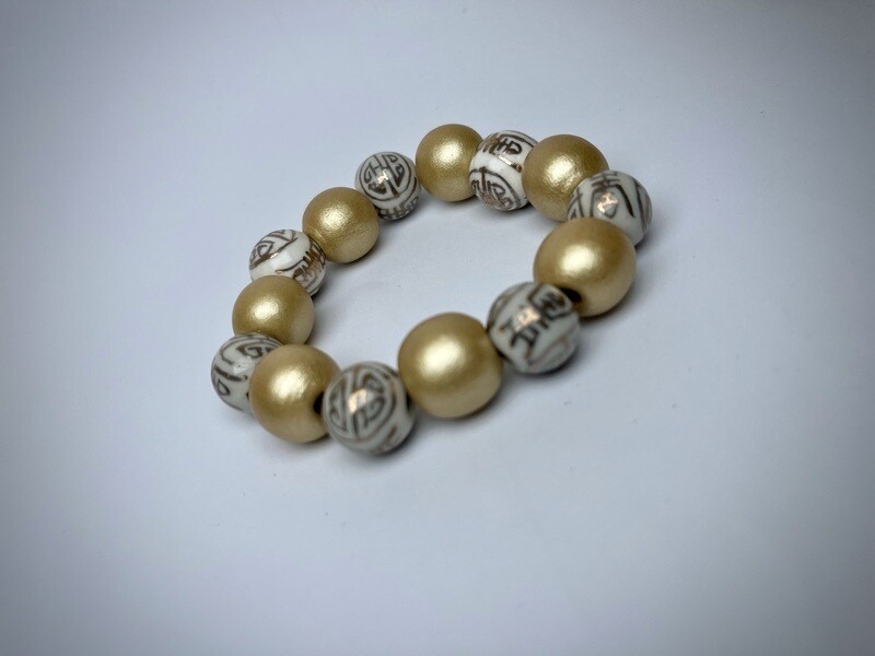 ASTOR JEWERLY 241124 GLD/WH BRACLET