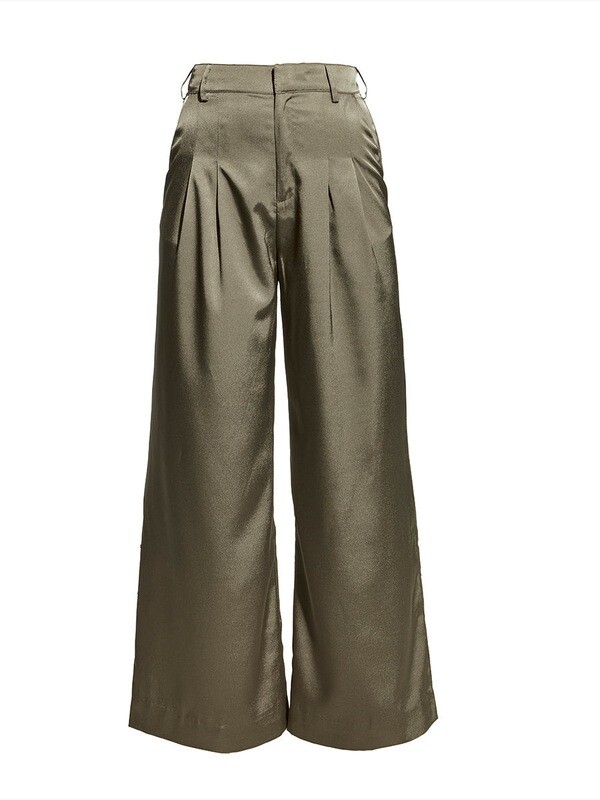AS by DF Sasha Matte Satin Wide Leg Trousers