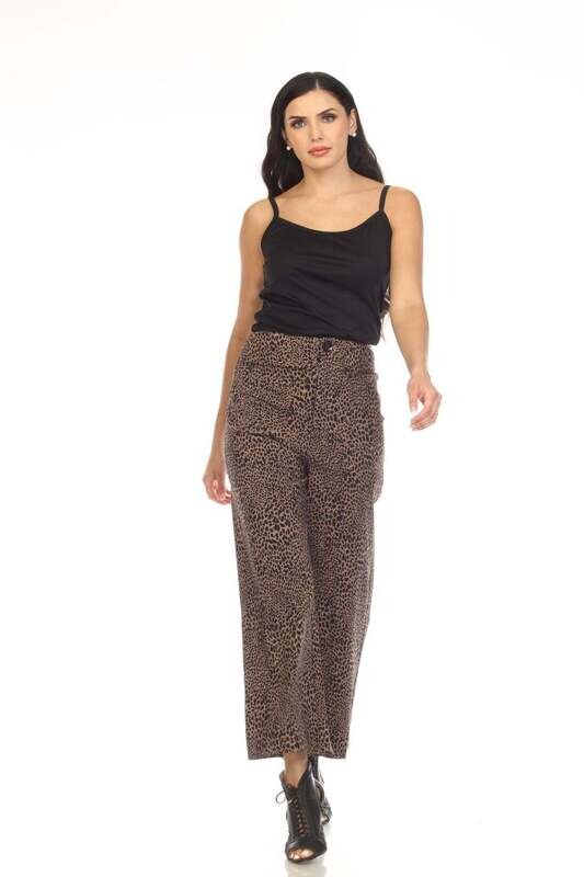 Joseph Ribkoff Animal Print Wide-Leg Pants