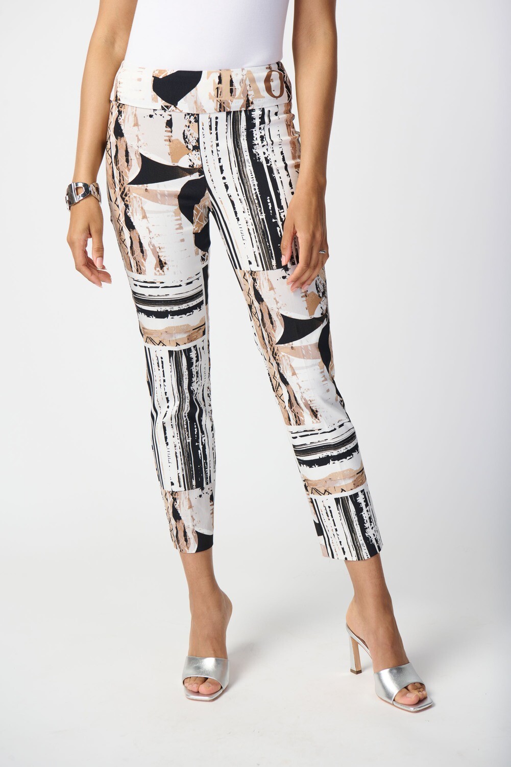 Joseph Ribkoff Patchwork Print Cropped Pants