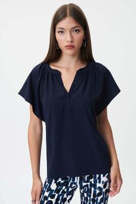 Joseph Ribkoff Flared Top With Mandarin Collar