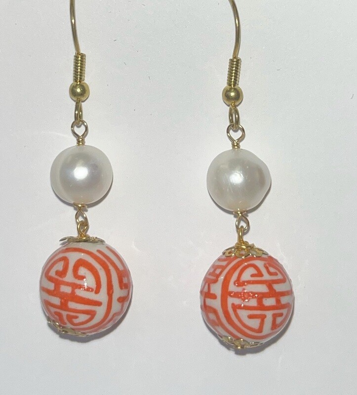 ASTOR JEWERLY 24159  WH/ORJ EARRING