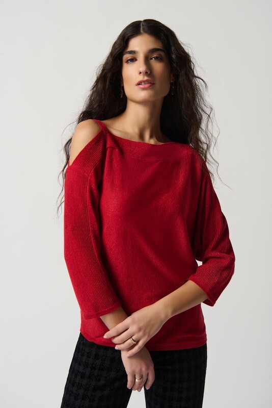 Joseph Ribkoff Sweater Knit One-Shoulder Top