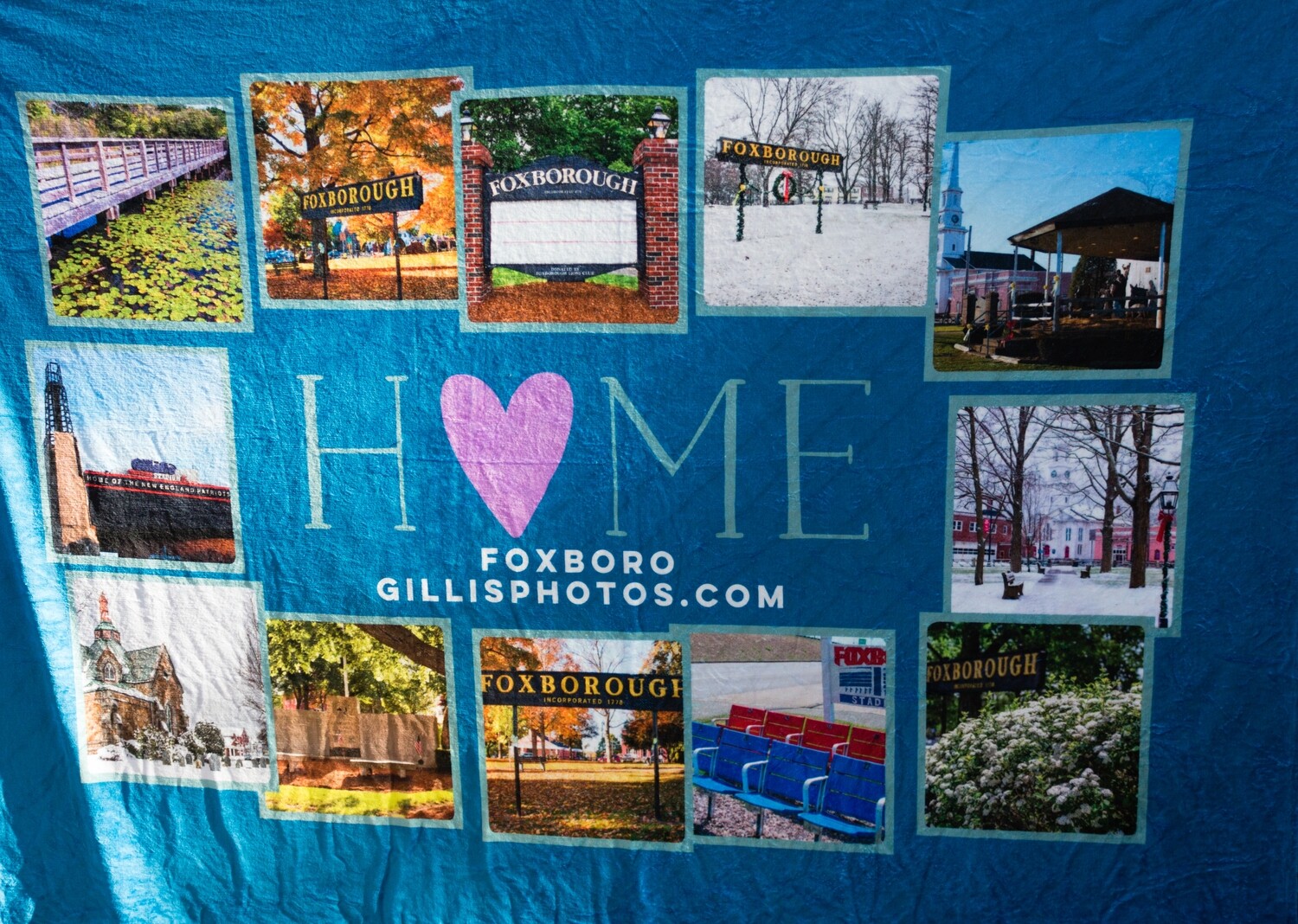 Special Order--Foxboro Gallery-“Home”- Extra Plush 60"x 80" large Warm Photo Image Fleece Blanket-Unique Images of Foxboro