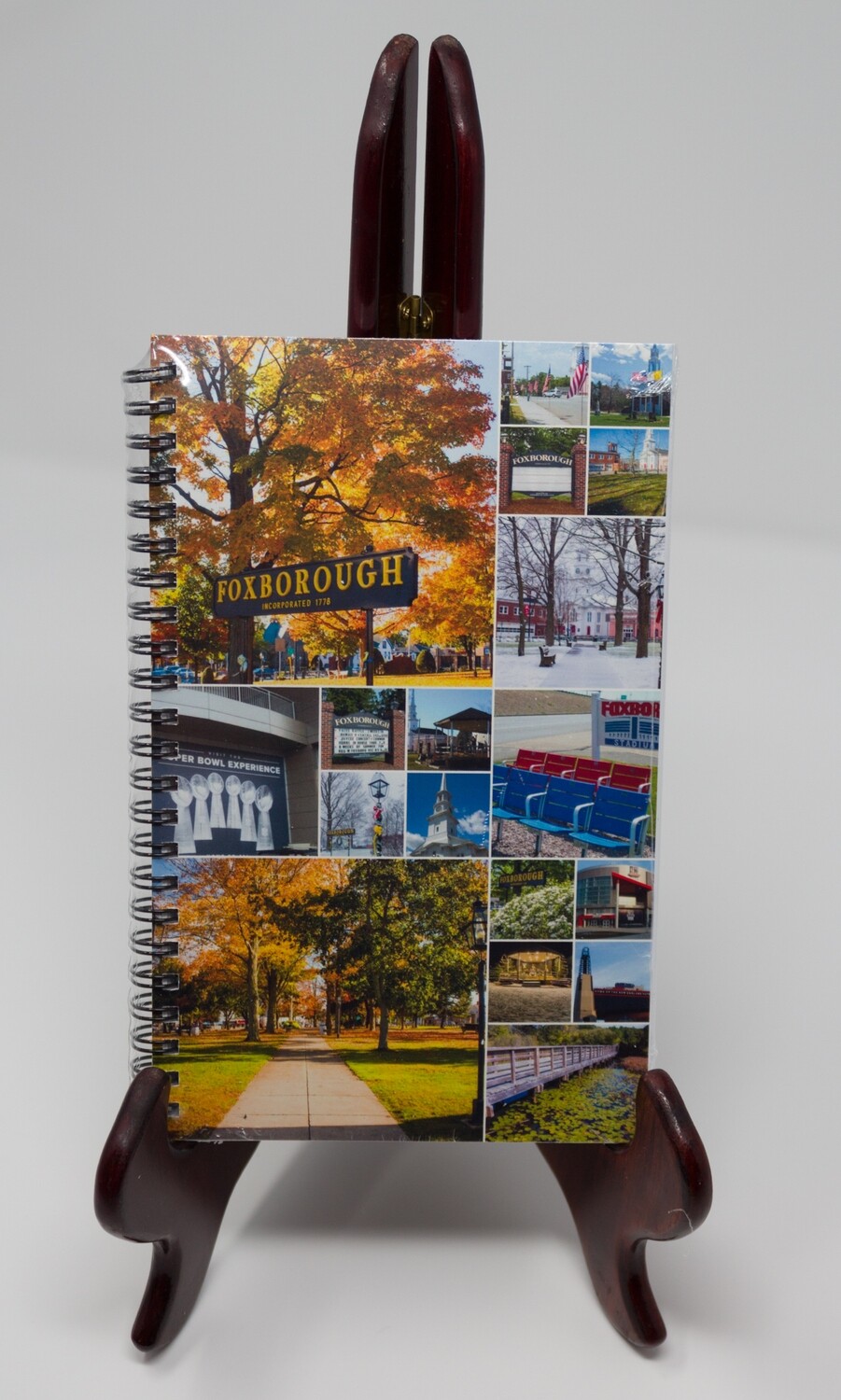 5"x 8" Blank Notebook with a Cover Collage of Photo Images of Foxboro