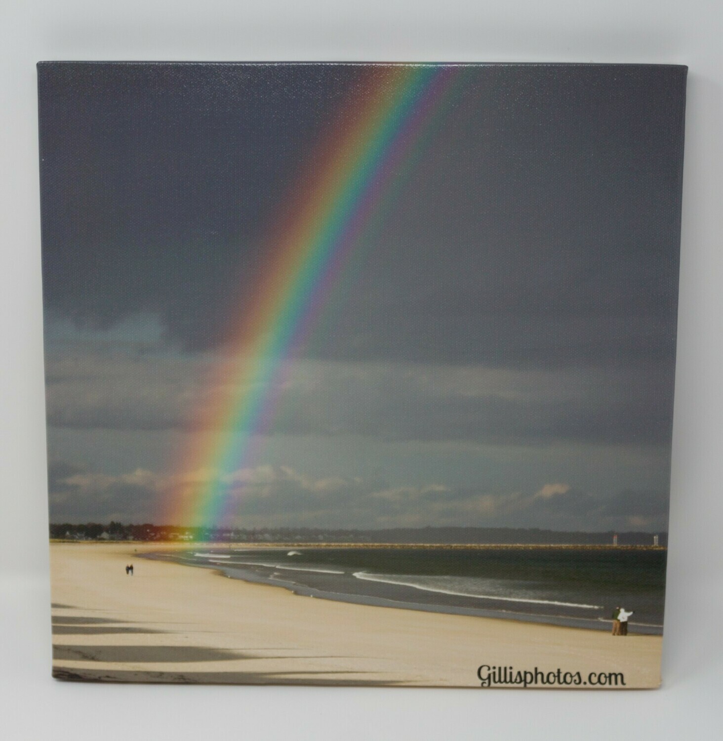 ​12" x 12" Canvas-Rainbow over Wells/Ogunquit Beach, Wells, Maine​