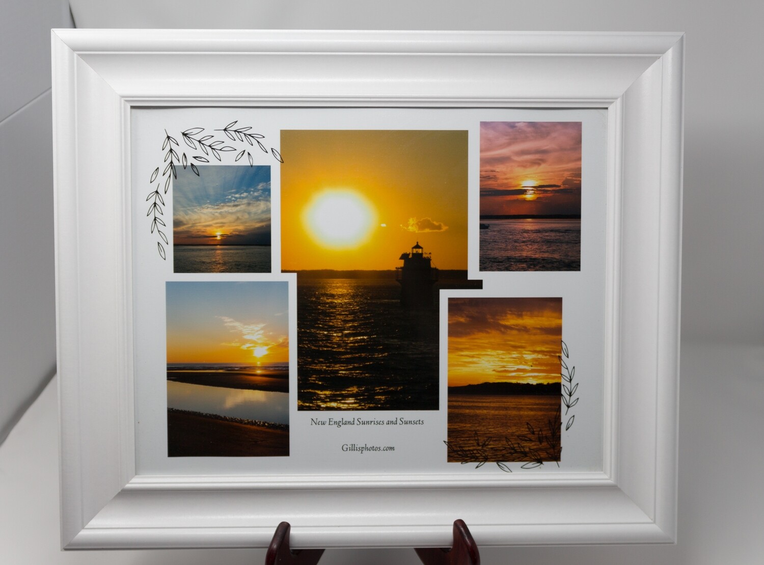 ​11"x14" Framed Collage-Sunrises and Sunsets from around New England​