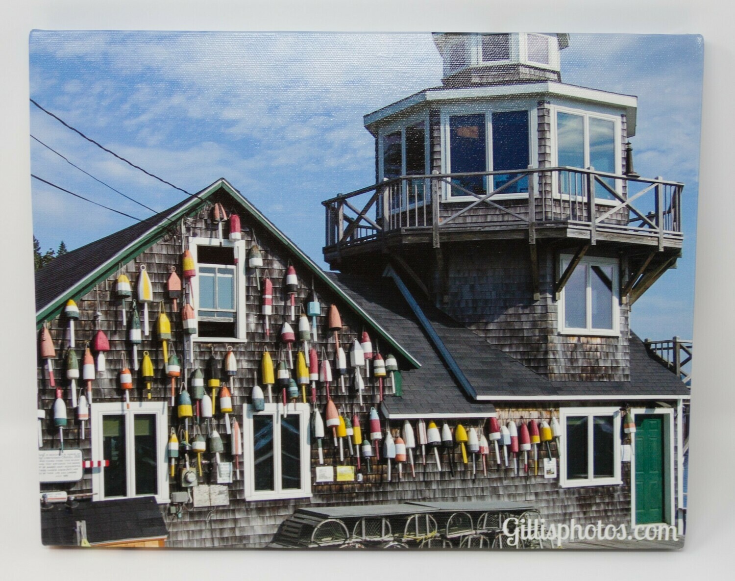 4"x 4" Photo on Coaster of Harding Wharf Light- Bass Harbor, Maine