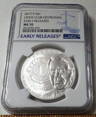 2017 P S$1 LIONS CLUB INTERNATIONAL (EARLY RELEASE) NGC MS70