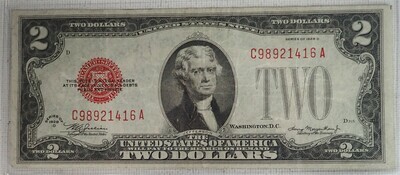 1928 D $2 U. S. NOTE C989