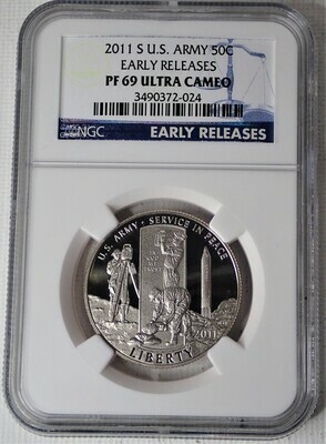 2011 S 50C U.S. ARMY (EARLY RELEASES) NGC PF 69 ULTRA CAMEO
