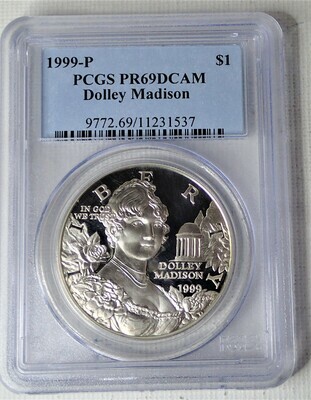 1999 P S$1 DOLLEY MADISON PCGS PR69 DCAM