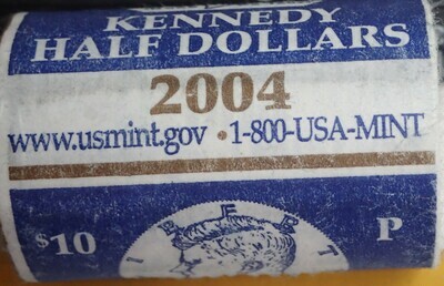 2004 P 50C JFK HALES $10 MINT ROLL UNC