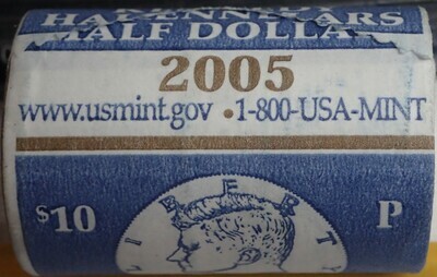 2005 P 50C JFK HALES $10 MINT ROLL UNC