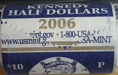 2006 P 50C JFK HALES $10 MINT ROLL UNC