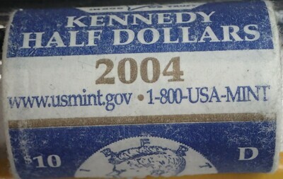 2004 D 50C JFK HALES $10 MINT ROLL UNC