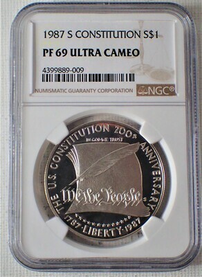 1987 S S$1 COMM CONSTITUTION NGC PF69 ULTRA CAMEO