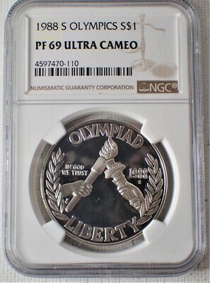 1988 S S$1 OLYMPICS NGC PF 69 ULTRA CAMEO