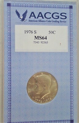 1976 S SILVER 50C AACGS MS64
