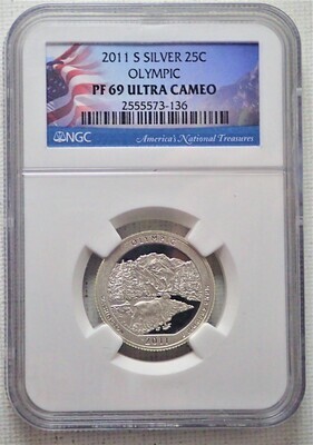 2011 S SILVER 25C (OLYMPIC N.P) NGC PF 69 ULTRA CAMEO