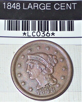 1848 LARGE CENT LC036