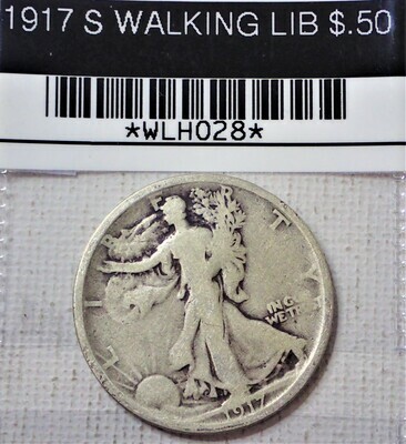 1917 S WALKING LIBERTY 50C WLH028