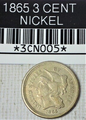 1865 3 CENT NICKEL 3CN005
