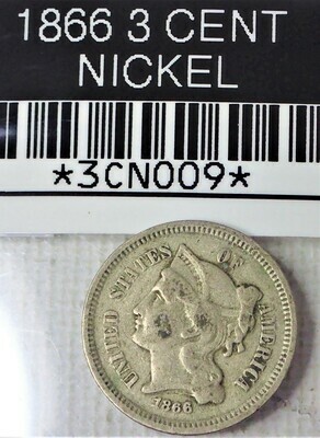 1866 3 CENT NICKEL 3CN009