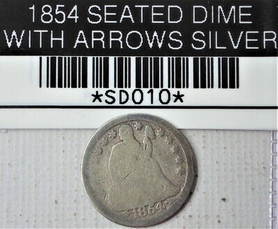 1854 SEATED DIME WITH ARROWS SILVER SD010