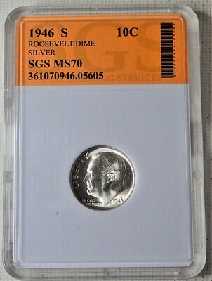 1946 S ROOSEVELT DIME (SILVER)  SGS05605